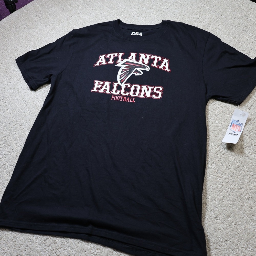 NFL Atlanta Falcons Mens Graphic T-Shirt Black Short Sleeve CSA Large NWT